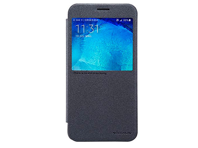 Чехол Nillkin Sparkle Leather Case для Samsung Galaxy A8 SM-A8000 (темно-серый, винилискожа)