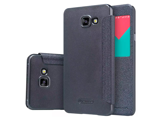 Чехол Nillkin Sparkle Leather Case для Samsung Galaxy A7 A710F (темно-серый, винилискожа)