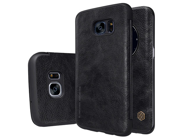 Чехол Nillkin Qin leather case для Samsung Galaxy S7 edge (черный, кожаный)