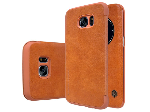 Чехол Nillkin Qin leather case для Samsung Galaxy S7 edge (коричневый, кожаный)