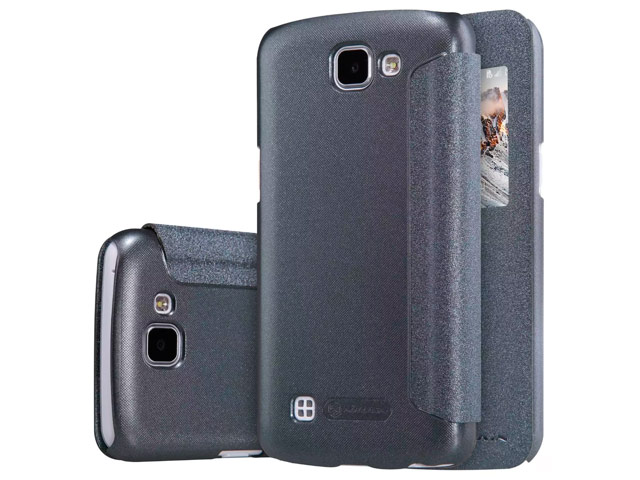 Чехол Nillkin Sparkle Leather Case для LG K4 (темно-серый, винилискожа)