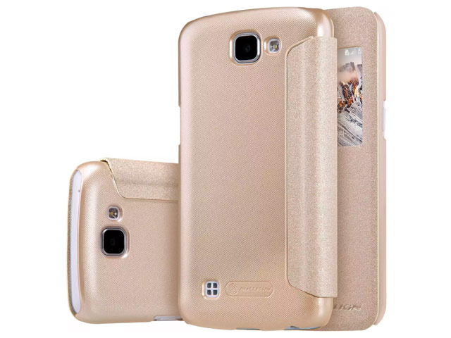 Чехол Nillkin Sparkle Leather Case для LG K4 (золотистый, винилискожа)