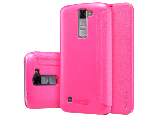 Чехол Nillkin Sparkle Leather Case для LG K7 (розовый, винилискожа)