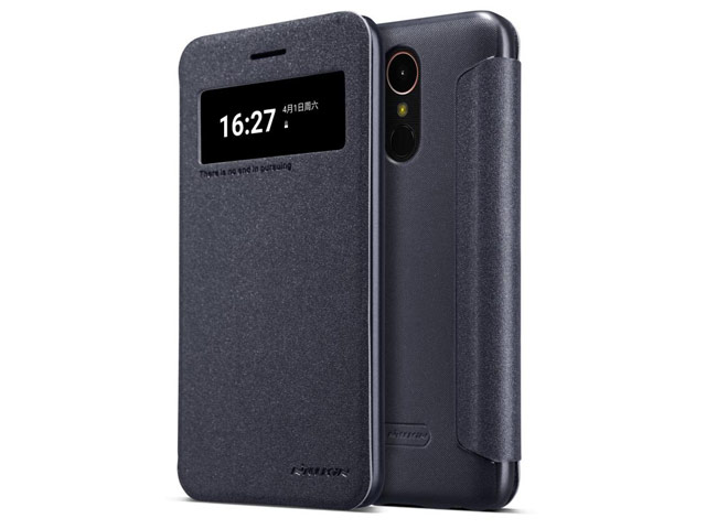 Чехол Nillkin Sparkle Leather Case для LG K10 2017 (темно-серый, винилискожа)