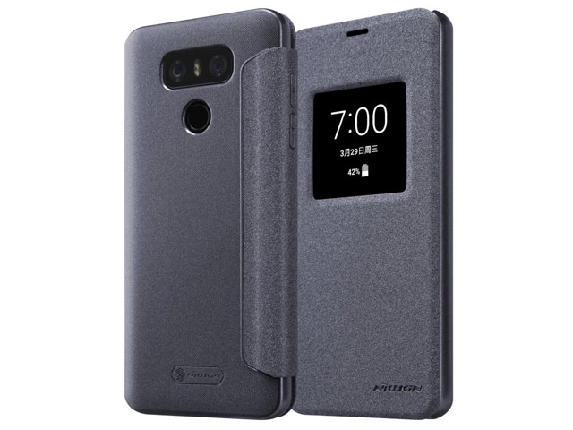 Чехол Nillkin Sparkle Leather Case для LG G6 (темно-серый, винилискожа)
