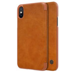 Чехол Nillkin Qin leather case для Apple iPhone X (коричневый, кожаный)