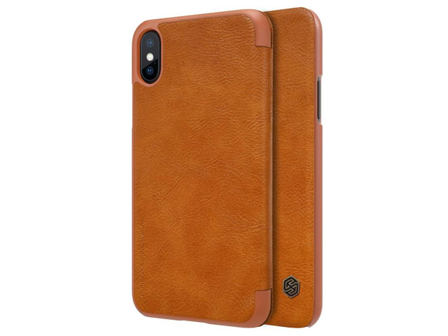 Чехол Nillkin Qin leather case для Apple iPhone X (коричневый, кожаный)