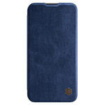 Купить Чехол Nillkin Qin pro leather case для Apple iPhone 13 pro (темно-синий, кожаный)
