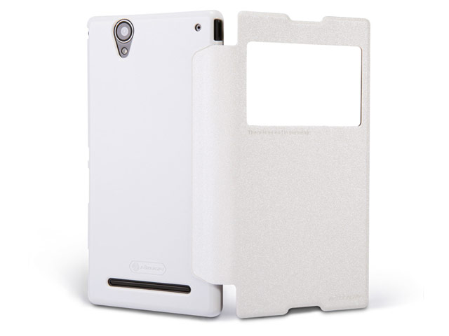 Чехол Nillkin Sparkle Leather Case для Sony Xperia T2 Ultra XM50h (белый, кожаный)