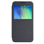 Чехол Nillkin Sparkle Leather Case для Samsung Galaxy E7 SM-E700 (темно-серый, винилискожа)