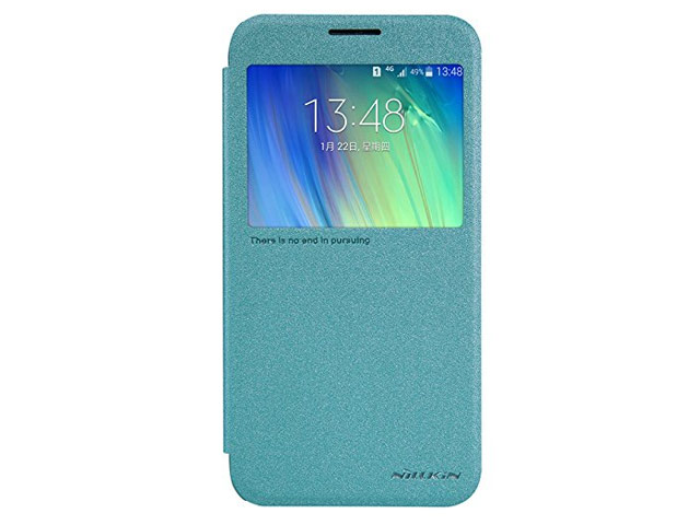 Чехол Nillkin Sparkle Leather Case для Samsung Galaxy E7 SM-E700 (голубой, винилискожа)