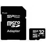 Флеш-карта Silicon Power microSDHC (32Gb, microSD, Class 10, SD-адаптер)