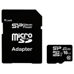 Флеш-карта Silicon Power microSDHC Elite (16Gb, microSD, Class 10, UHS-I, SD-адаптер)