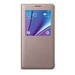 Чехол Samsung Clear View cover для Samsung Galaxy S6 edge plus SM-G928 (золотистый, кожаный)