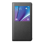 Чехол Samsung Clear View cover для Samsung Galaxy S6 edge plus SM-G928 (черный, кожаный)