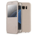 Чехол G-Case Classic Series для Samsung Galaxy S7 (золотистый, кожаный)