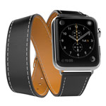 Ремешок для часов Synapse Double Tour Band для Apple Watch (42 мм, черный, кожаный)