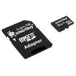 Флеш-карта SmartBuy microSDHC (16Gb, microSD, Class 10, SD-адаптер)