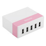 Зарядное устройство Remax USB Charger RU-U1 универсальное (сетевое, 5xUSB, 7.5A, белый/розовый)