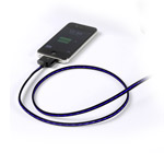 USB-кабель Dexim Visible Green для Apple iPad/iPhone/iPod (с индикацией) (черный/фиолетовый)