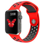 Ремешок для часов Synapse Sport Dotted Band для Apple Watch (42 мм, красный/черный, силиконовый)