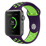 Ремешок для часов Synapse Sport Dotted Band для Apple Watch (42 мм, фиолетовый/зеленый, силиконовый)