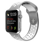 Ремешок для часов Synapse Sport Dotted Band для Apple Watch (38 мм, белый/серый, силиконовый)