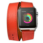 Ремешок для часов Kakapi Double Tour Band для Apple Watch (42 мм, красный, кожаный)