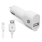 Зарядное устройство Dexim USB Car Charger для Apple iPad/iPhone/iPod (USB Lightning cable, автомобильное)