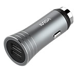 Зарядное устройство Vouni Soldier Dual Port Car Charger универсальное (автомобильное, 3A, 2xUSB, темно-серое)