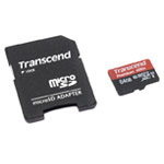 Флеш-карта Transcend microSDHC (64Gb, microSD, Class 10 U1, SD-адаптер)
