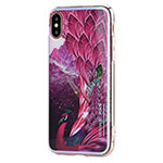 Чехол Vouni Mirror Flower для Apple iPhone X (красный, гелевый)