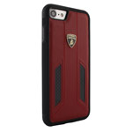 Чехол Lamborghini Huracan D6 для Apple iPhone 8 (красный, кожаный)