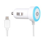 Зарядное устройство Dexim Mini Car charger 2.4A для Apple iPhone/iPad/iPod (автомобильное, белое, Lightning, MFi)