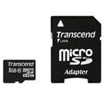 Флеш-карта Transcend microSDHC (8Gb, microSD, Class 10, SD-адаптер)