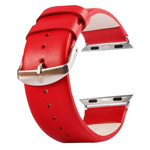 Ремешок для часов Kakapi Plain Leather Band для Apple Watch (42 мм, красный, кожаный)