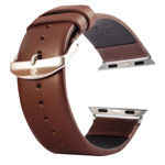 Ремешок для часов Kakapi Plain Leather Band для Apple Watch (38 мм, темно-коричневый, кожаный)