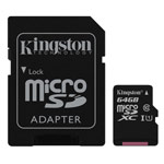 Флеш-карта Kingston microSD (64Gb, microSD, Class 10, SD-адаптер)