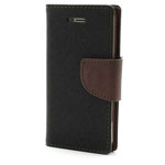Чехол Mercury Goospery Fancy Diary Case для Apple iPhone 5/5S (черный/коричневый, кожаный)