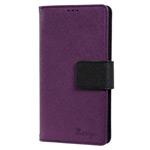 Чехол Moings Go Go Book Case для Samsung Galaxy S4 i9500 (черный/фиолетовый, с визитницей, кожанный)