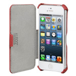 Чехол Kuboq J/Book Case для Apple iPhone 5 (красный, кожанный)