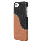 Чехол Vetti Craft SnapCover Case для Apple iPhone 5 (черный/коричневый, кожанный)