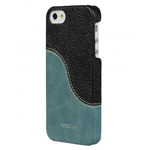 Чехол Vetti Craft SnapCover Case для Apple iPhone 5 (черный/голубой, кожанный)