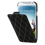 Чехол Vetti Craft Slim Flip Case для Samsung Galaxy S4 i9500 (черный, стеганный, кожанный)