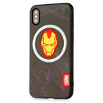 Чехол Marvel Avengers Leather case для Apple iPhone X (Ironman, матерчатый)