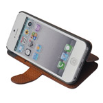 Чехол Discovery Buy Fence Style Case для Apple iPhone 5 (коричневый, кожанный)