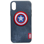 Чехол Marvel Avengers Leather case для Apple iPhone XR (Captain America, матерчатый)