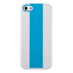 Чехол Momax iCase MX для Apple iPhone 5 (белый/голубой, пластиковый)