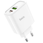 Зарядное устройство Hoco Intelligent Charger C57A универсальное (сетевое, 18W, Quick Charge 3.0, PD 2.0, белое)