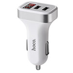 Зарядное устройство Hoco Car Charger Z3 универсальное (автомобильное, 3.1A, 2 x USB, белое)